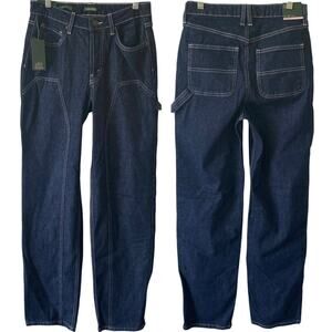 NEW WILD FABLE High Rise Straight Denim Jeans Size 2 Dark Blue Wash